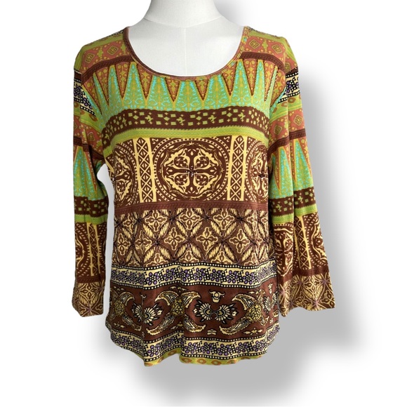 4/$20 One World Beaded Patterned Women's Top - Picture 1 of 3